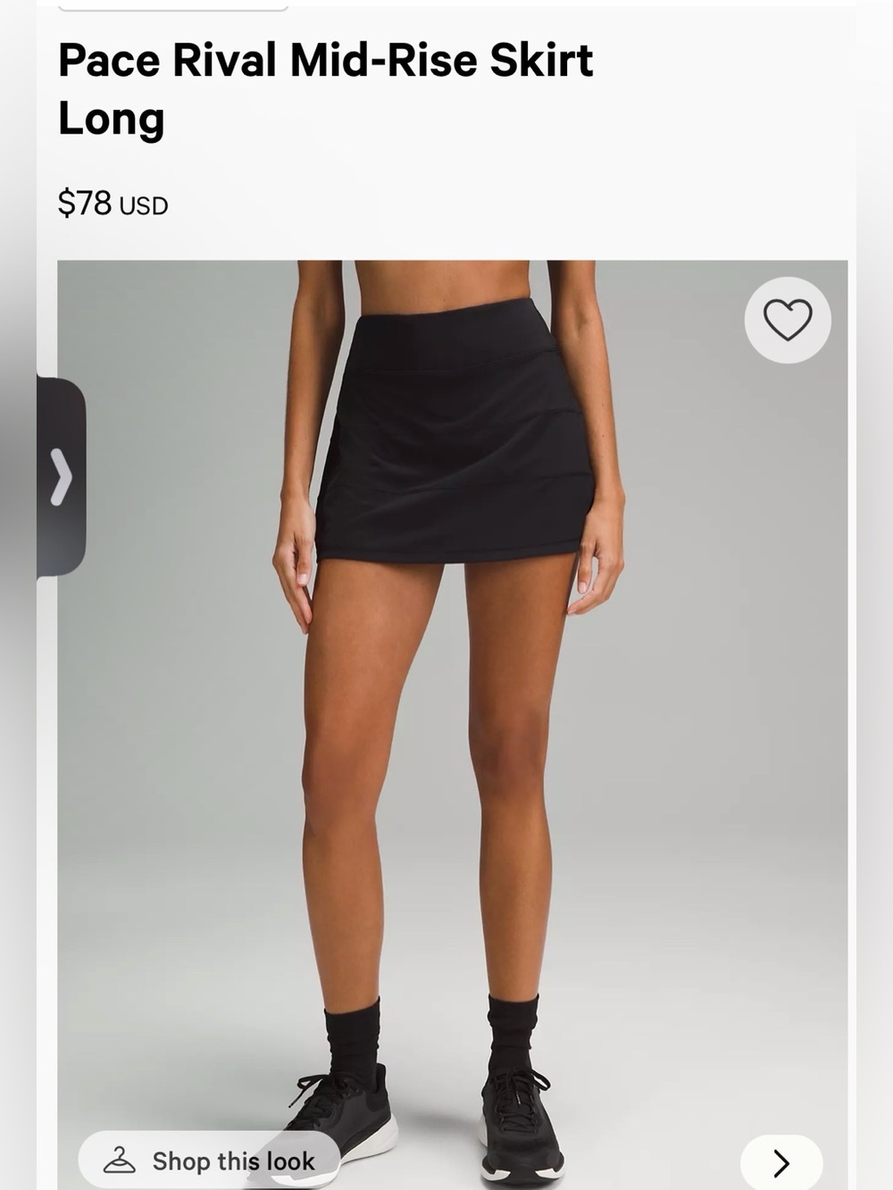 Lululemon pace, rival skirt